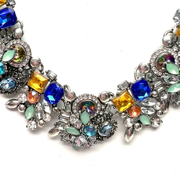 NWT EYECANDY LOS ANGELES SLOANE COLLAR SAPPHIRE BLUE NECKLACE in SILVER - Picture 6 of 10